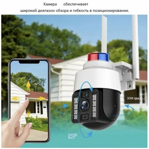 Камера видеонаблюдения 4G sim-карта со световой сигнализацией с удаленным доступом 439900₽