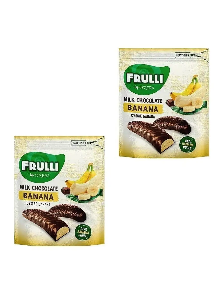 OZera, конфеты Frulli суфле банана в шоколаде, 125 г 2шт.