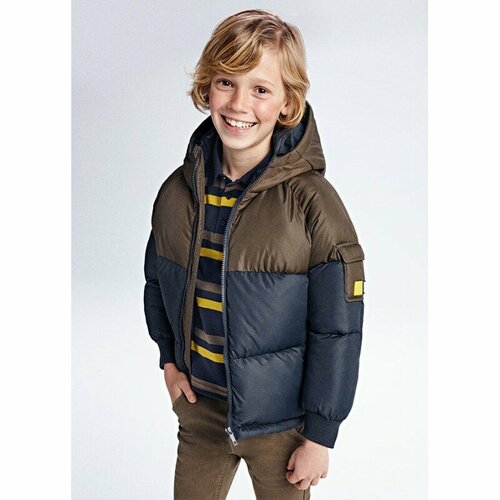 фото Куртка nukutavake, размер 140 (10 лет), коричневый, синий