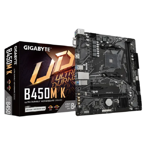 Материнская плата Gigabyte B450M K 2.0, AM4, B450, 2*DDR4, mATX HDMI