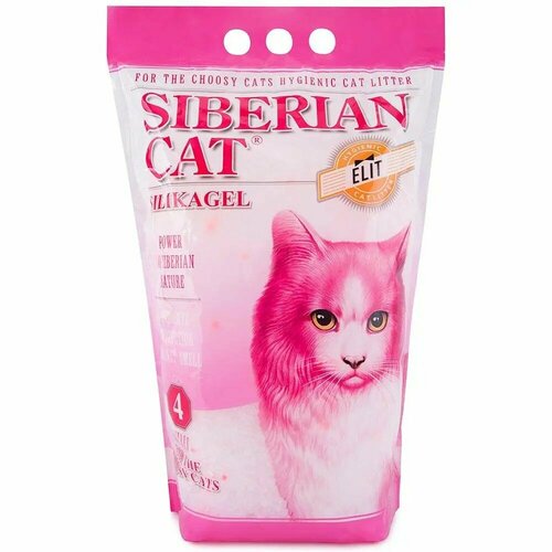 Наполнитель для кошачьего туалета Сибирская Кошка Элита 4л для привередливых кошек (розовые гранулы)