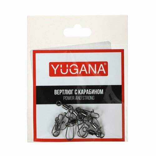 фото Yugana карабин с вертлюгом yugana swivel with snap №4, 26 кг, 7 шт в упак.