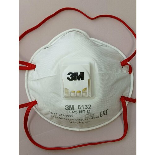 Респиратор FFP3 (ЗМ 8132) химический/пылевой/строительный защитная маска 3m 8132 класс защиты ffp3 nr d до 50 пдк с клапаном выдоха 7100020181
