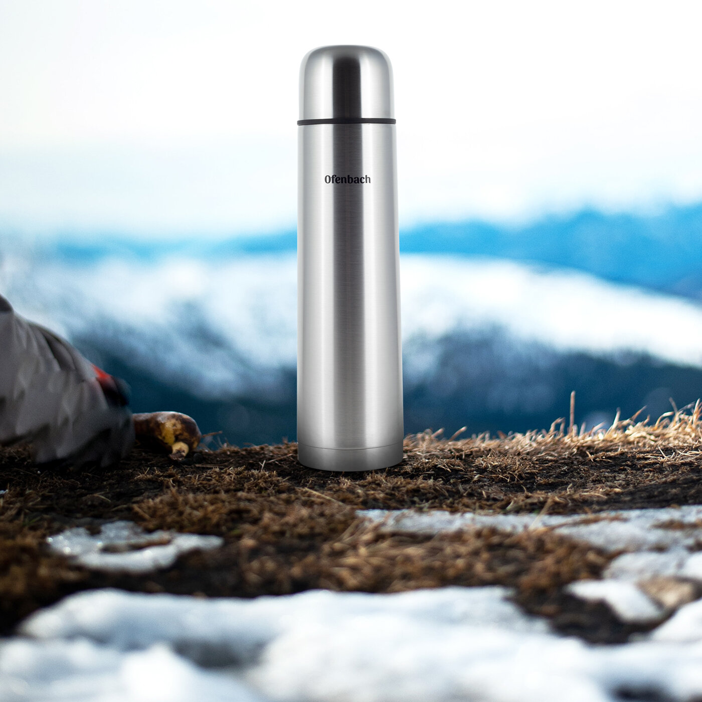 фото Термос 1000 мл. из нержавеющей стали Ofenbach NB 101307 (1 л. / серебристый)