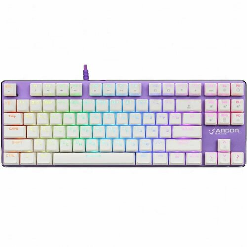 Игровая механическая клавиатура ARDOR GAMING Blade PRO, Kailh Red, 87 клавиш, RGB, проводная, фиолетовая.