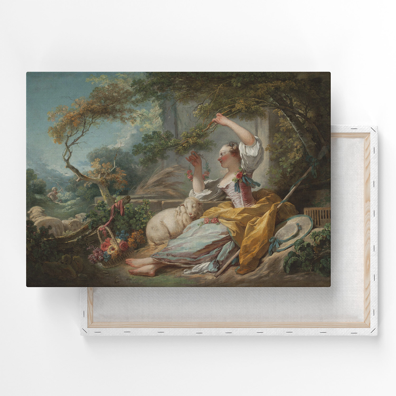 Картина на холсте, репродукция / The Shepherdess / Жан-Оноре Фрагонар / Размер 30 x 40 см