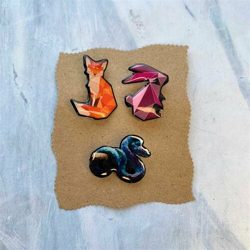 Комплект значков Ramona, синий, розовый