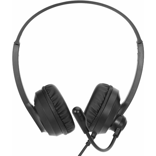 Наушники с микрофоном Оклик HS-M500 черный/черный 1.8м накладные оголовье (1900379)