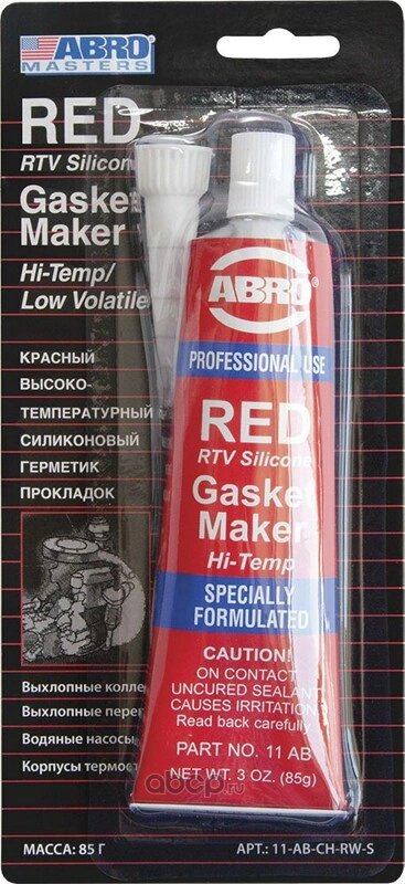 Герметик силиконовый красный высокотемпературный 85 гр. 11ABCHR ABRO 11ABCHRWS