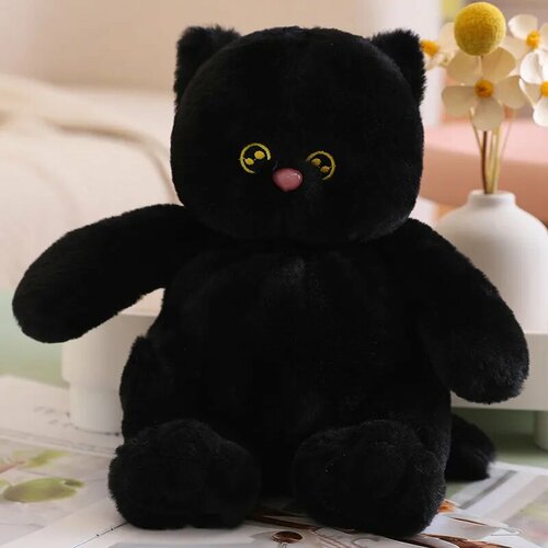 Мягкая игрушка Пухлый кот 25 см черный