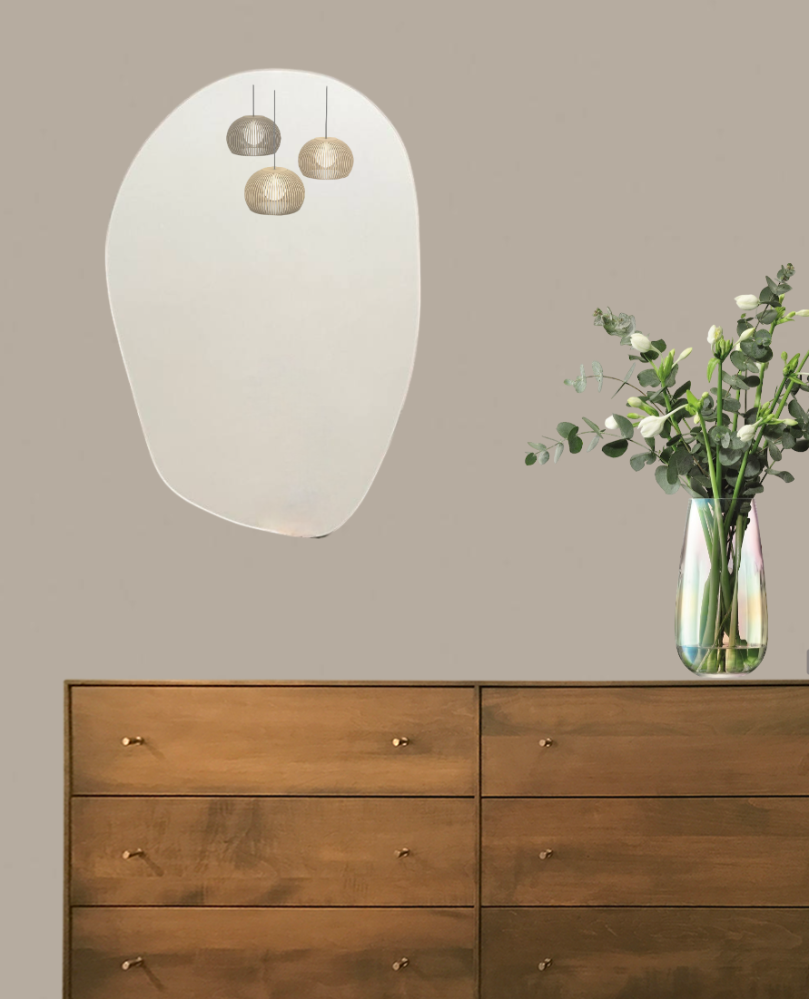 фото Зеркало овальное облако 60 на 40 см для комнаты