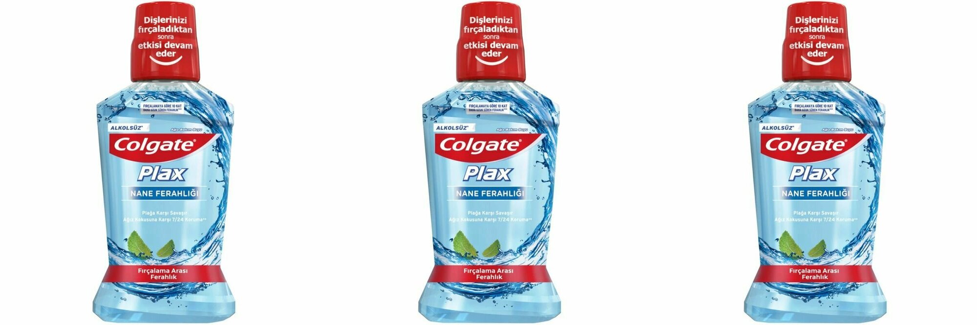 Ополаскиватель для полости рта COLGATE PLAX Освежающая мята 250мл синий 3 штуки в упаковке