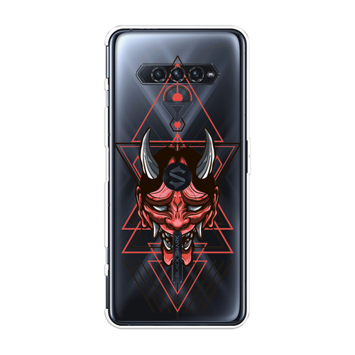 Силиконовый чехол на Xiaomi Black Shark 4/4S/4S Pro/4 Pro / Сяоми Black Shark 4/4 Про Hanya Oni mask, прозрачный