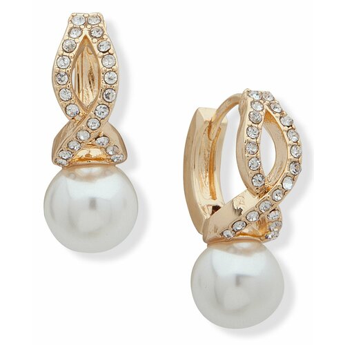Серьги ANNE KLEIN, кристалл, искусственный камень, желтый