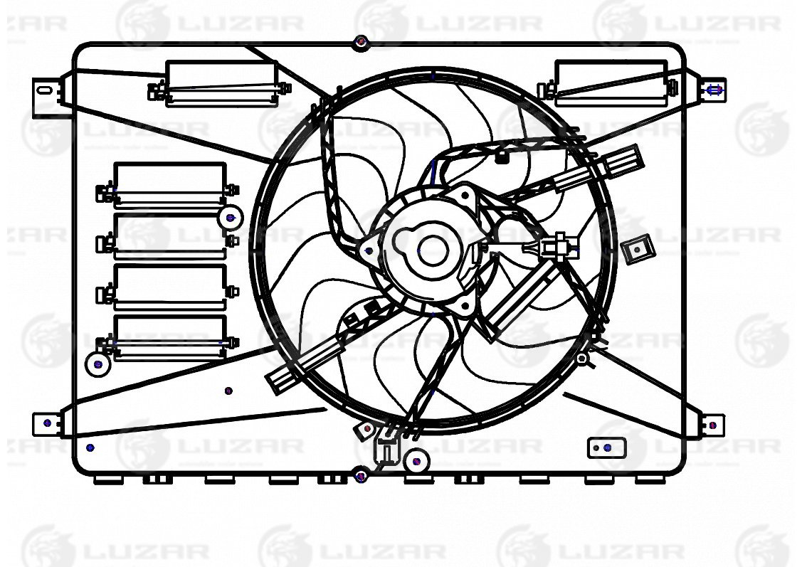 LUZAR LFK1042 (LFK1042) электровентилятор охлаждения с кожухом для а / м Ford (Форд) Mondeo (Мондео)
