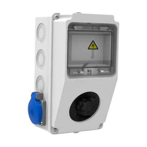 Щиток для 5 автоматов, с 2 розетками Sсhuko, 120 х 255 х 122 мм