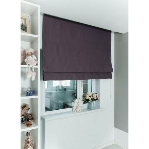 Римские шторы блэкаут на окна для комнаты, Моя Штора, ширина 140 см x высота 140см, Фиолетовый