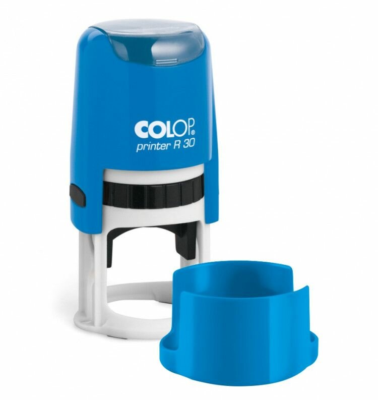 Colop Printer R30 Cover Автоматическая оснастка для печати с защитной крышечкой (диаметр печати 30 мм.) Синий
