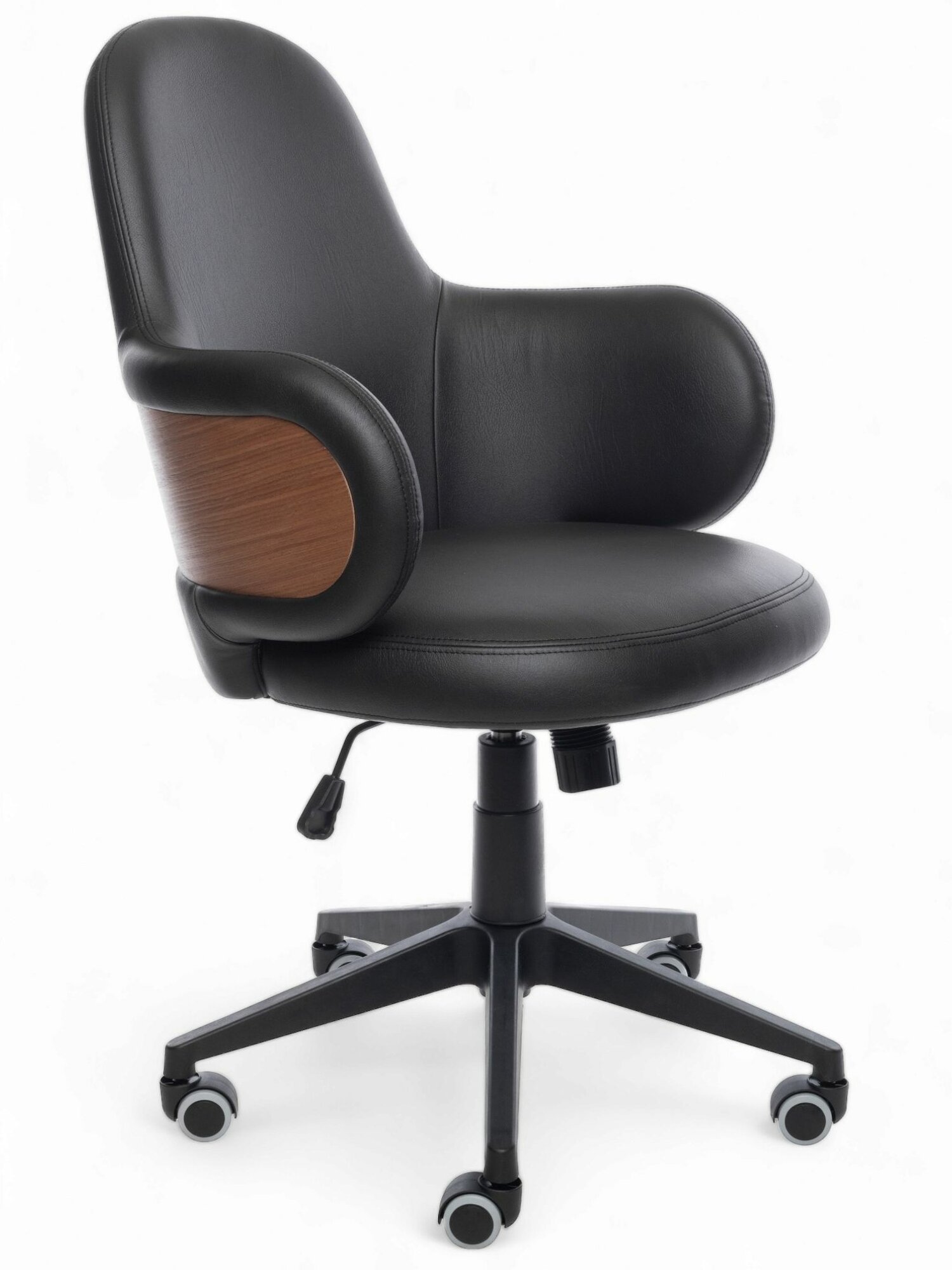 Офисное кресло / Компьютерное кресло Elan черно-коричневый, экокожа, крестовина, раскачивание