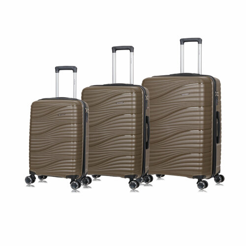 Умный чемодан L'case Ch1087, 3 шт., размер S/M/L, коричневый