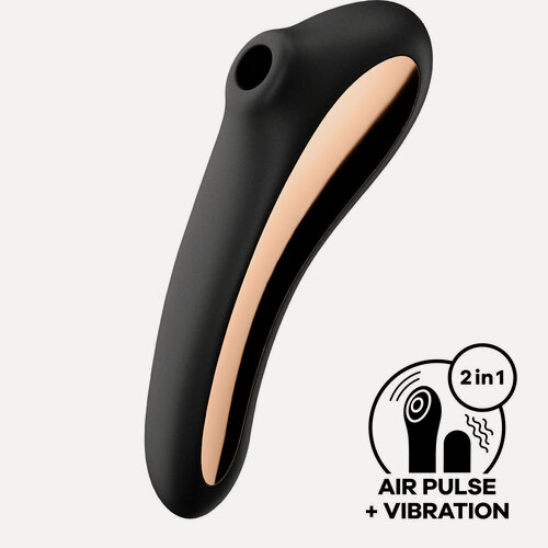 Изображение товара Satisfyer Dual Kiss вакуумный клиторальный стимулятор с вибрацией Сатисфаер вакумный вибратор женский