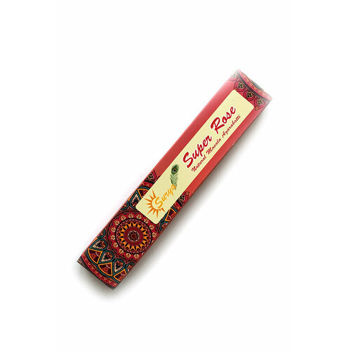 SUPER ROSE Natural Masala Agarabatti, Surya (супер роза натуральные масала благовония, Сурья), уп. 15 г.