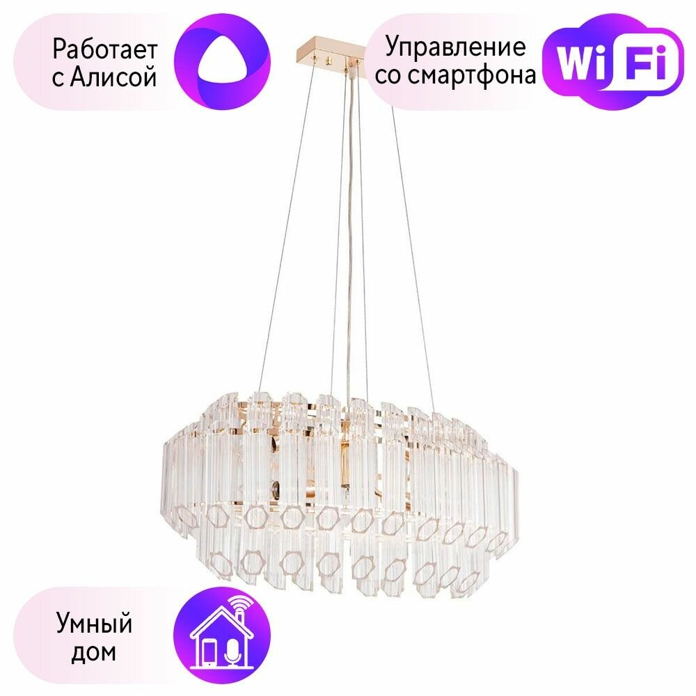 Подвесной светильник Arte Lamp Jastin с поддержкой Алиса A2848SP-5GO-A - фото №1