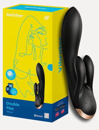 Изображение товара Вибратор кролик Satisfyer Double Flex с возможностью управления через приложение Сатисфаер вибратор