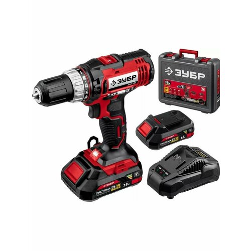 ЗУБР ДШУ-185-22 в кейсе ударная дрель-шуруповерт 21447₽