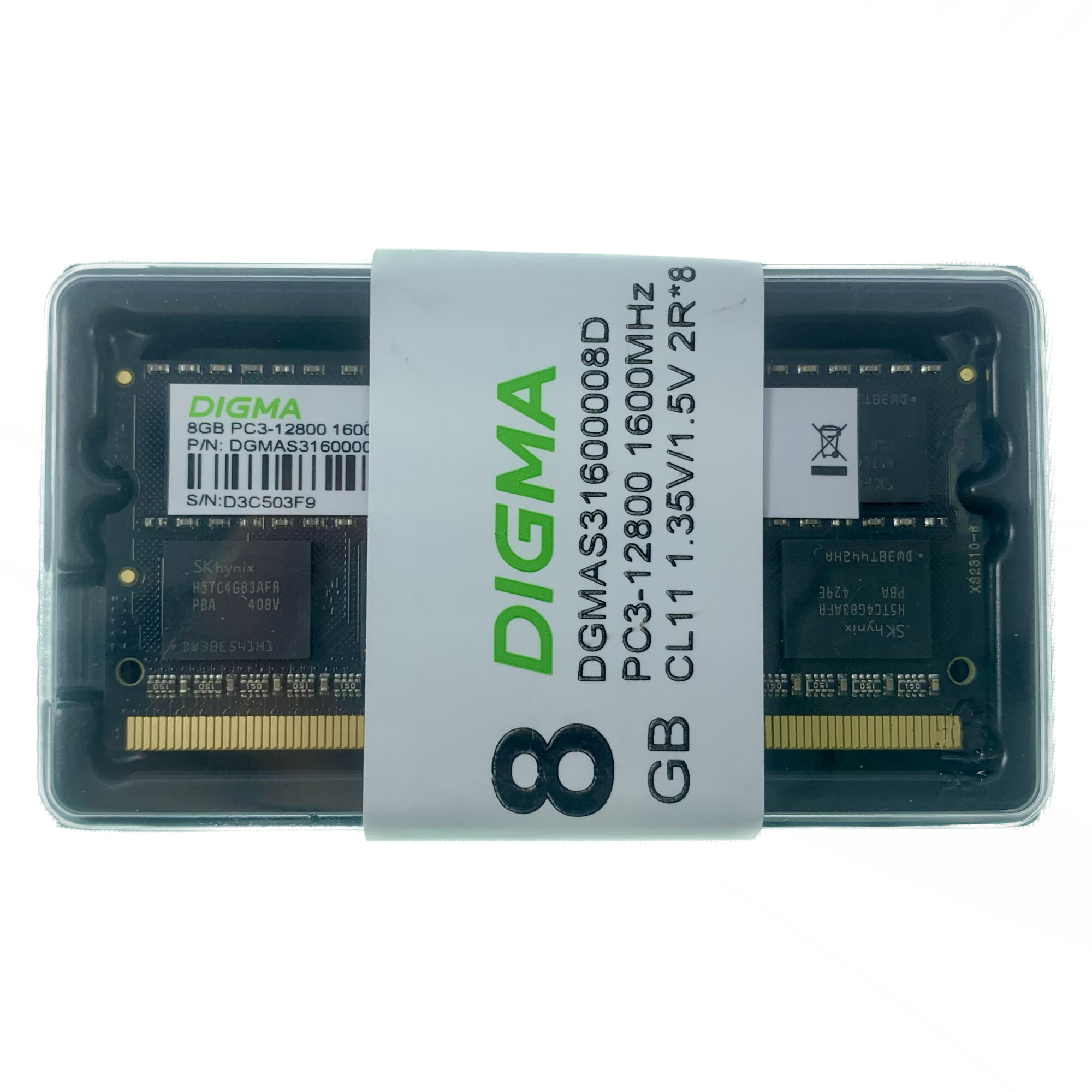 Оперативная память DIGMA DDR3 SODIMM CL11 DGMAS31600008D