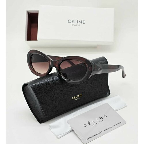 фото Солнцезащитные очки celine, коричневый, бесцветный