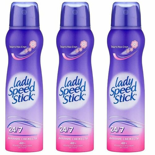 Lady Speed Stick Дезодорант-антиперспирант, Дыхание свежести, женский, 150 мл, 3 шт