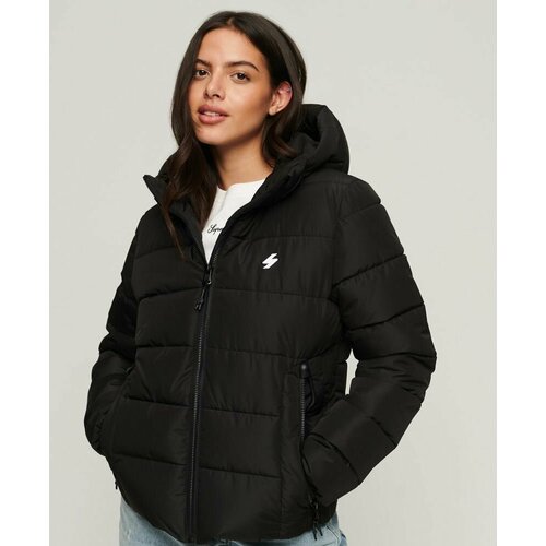 Куртка Superdry HOODED SPIRIT SPORTS PUFFER, размер 8, черный