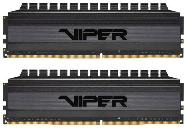 Оперативная память для компьютера 8Gb (2x4Gb) PC4-24000 3000MHz DDR4 DIMM CL16 Patriot Viper 4 Blackout PVB48G300C6K