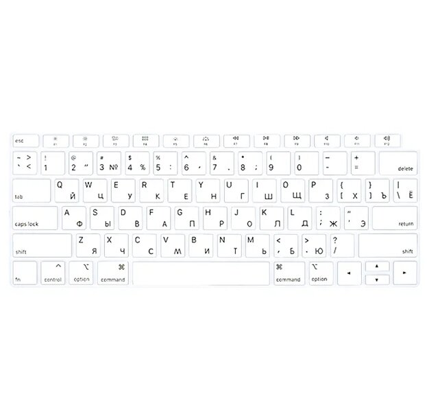 Белая силиконовая накладка на клавиатуру для Macbook Air 13 2018 - 2019 (US)