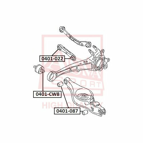 Подвеска, рычаг независимой подвески колеса, ASVA 0401-022 (1 шт.)