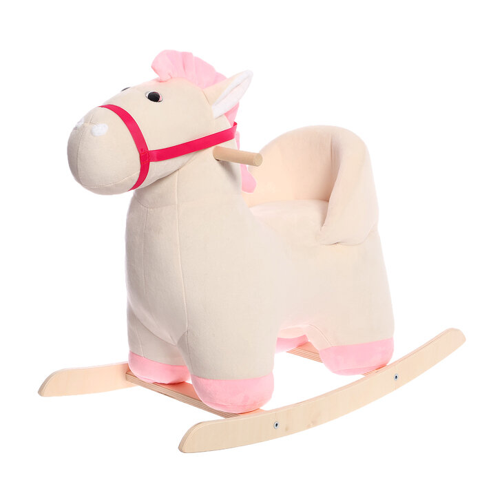 Нижегородская игрушка Качалка «Лошадка малая», со спинкой, цвет белый