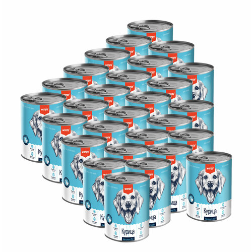 Wanpy Dog Консервы для собак из курицы, 375 г х 28 шт.