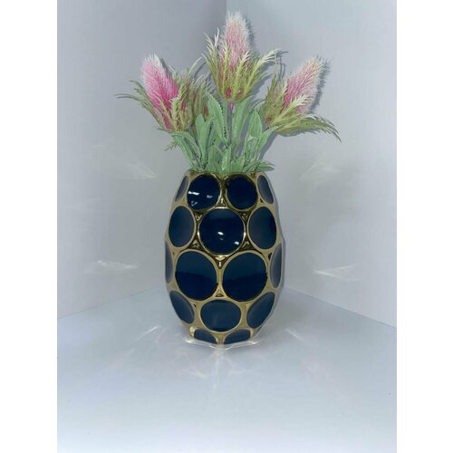 Керамическая Ваза Метеорит синий с золотом 2010 см 3999₽