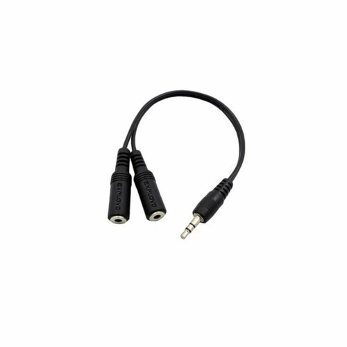 Переходник Exployd EX-K-1415, Jack 3.5 - 2xJack 3.5, для микро и наушников, 0.2 м черный