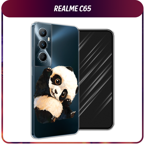 Силиконовый чехол на Realme C65 / Реалми С65 Большеглазая панда, прозрачный силиконовый чехол на realme gt 2 реалми gt 2 большеглазая панда прозрачный