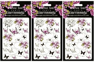 Тату декорация для тела Vivienne Sabo, Tatoo body art stickers Garnissage 01, 3 шт