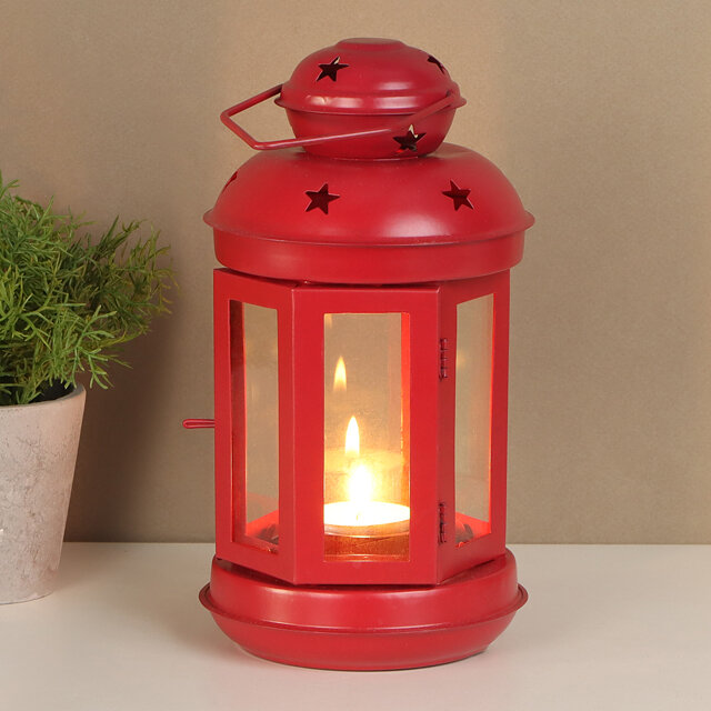 фото Koopman Подсвечник фонарь Severo 20 см красный A67100150