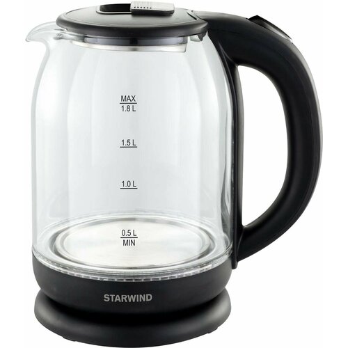 Чайник электрический StarWind SKG1779 1700Вт прозрачный и черный 154900₽