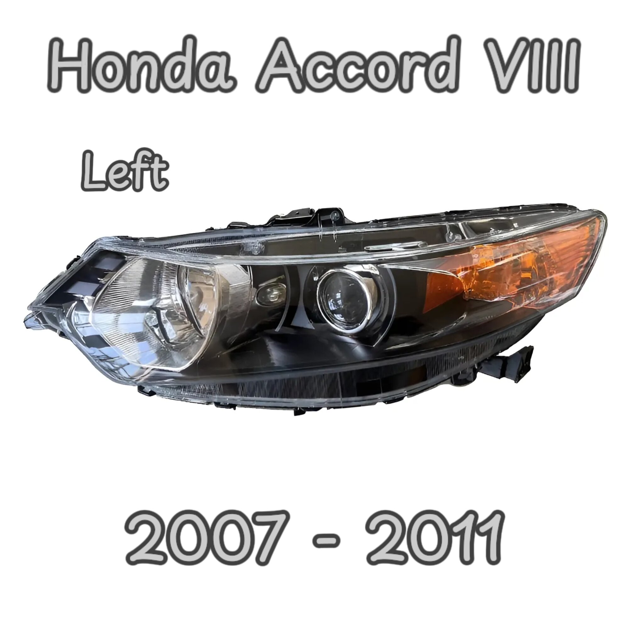 Фара передняя левая с автокорректором Хонда Аккорд Honda Accord VIII 2007-2011 жёлтый поворотник