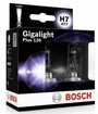 Лампа автомобильная Bosch Gigalight Plus 120 Pure Light H7 12V 55W PX26d +120%, 1987301426
