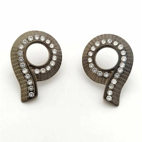 Украшение со стразами 2 шт для сумки одежды обуви металлическое на усах цвет чёрный никель 590₽