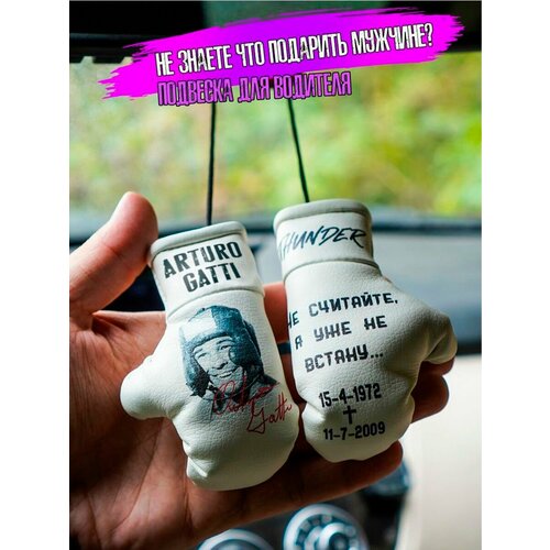 Боксерские перчатки в салон авто с изображением Артуро Гатти 610₽