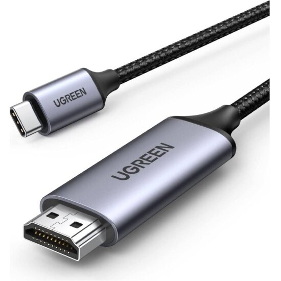 Кабель Ugreen USB-C - HDMI 4K, в оплетке, 1 м, серый
