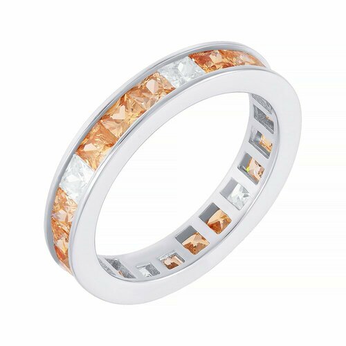 Кольцо JV, серебро, 925 проба, фианит, размер 18 кольца джей ви серебряное кольцо с кубическим цирконием